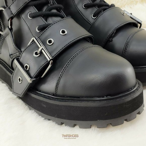 Valor Engineer Goth Combat Biker Ankle Boots Black Matte Men US Size - Picture 9 of 10
